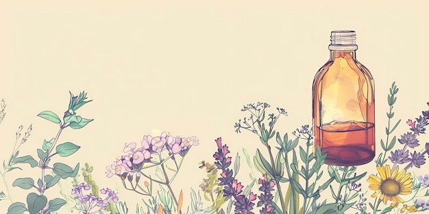 alternative medicine with medicinal herbs background picture