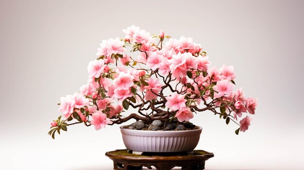 Althea Shrub plant on a pot on white background