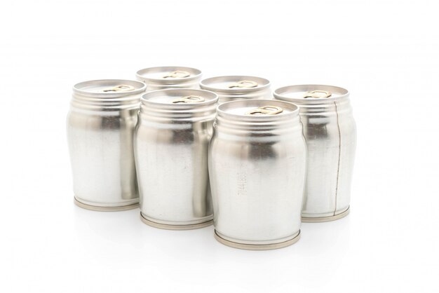 aluminium can on white background