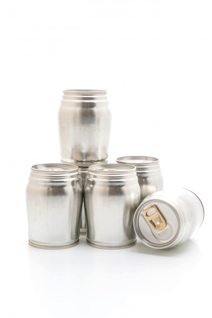 aluminium can on white background