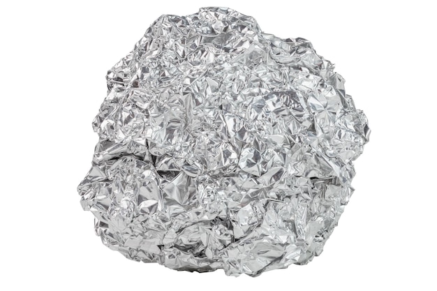 Aluminiumfolie bal geïsoleerd op een witte achtergrond