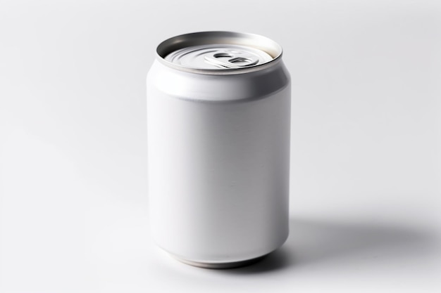 Aluminum can isolated on white background Aluminum can mockup for design presentation