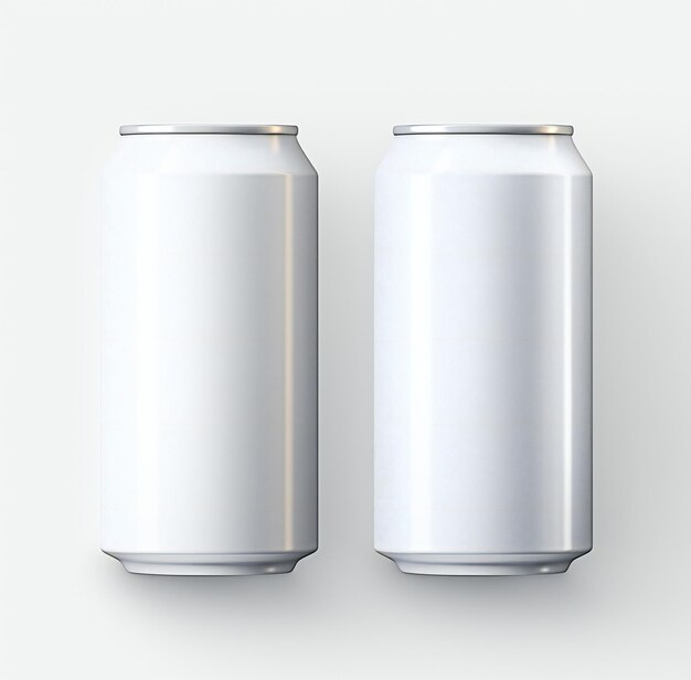 Aluminum can mockup isolated on white background