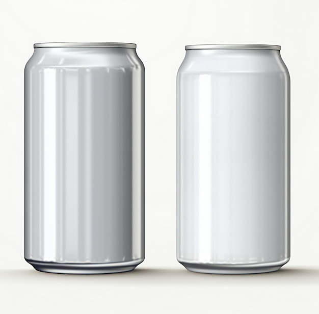 Aluminum can mockup isolated on white background