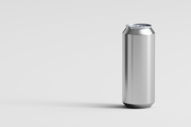 Aluminum can on white background 3d render