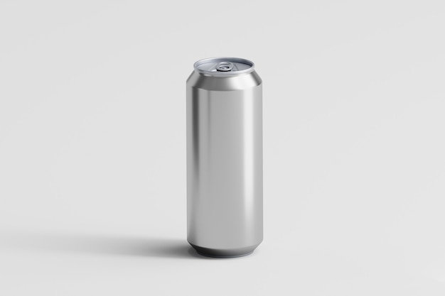 Aluminum can on white background 3d render