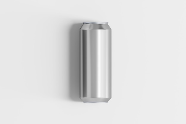 白い背景の上のアルミ缶3Dレンダリング