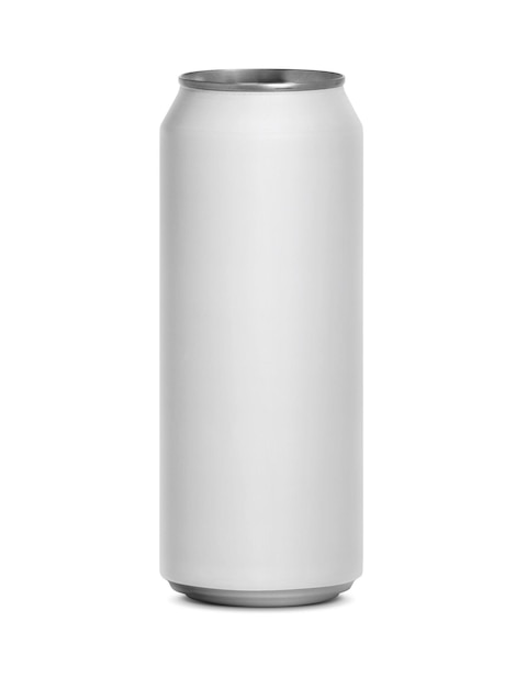 Foto lattine di alluminio su sfondo bianco per il design