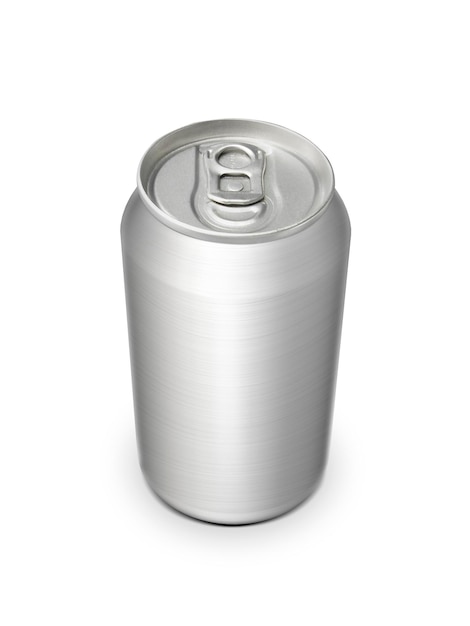 Aluminum cans on white background For design