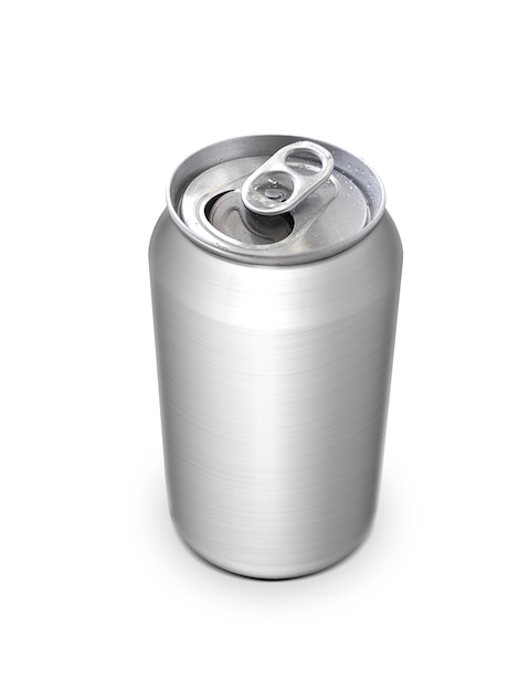 Aluminum cans on white background