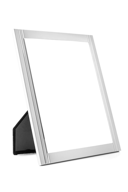 Aluminum decorative photo frame on white background