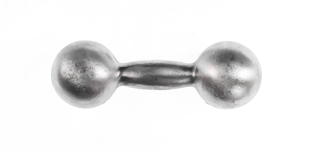 aluminum dumbbell isolated on white background