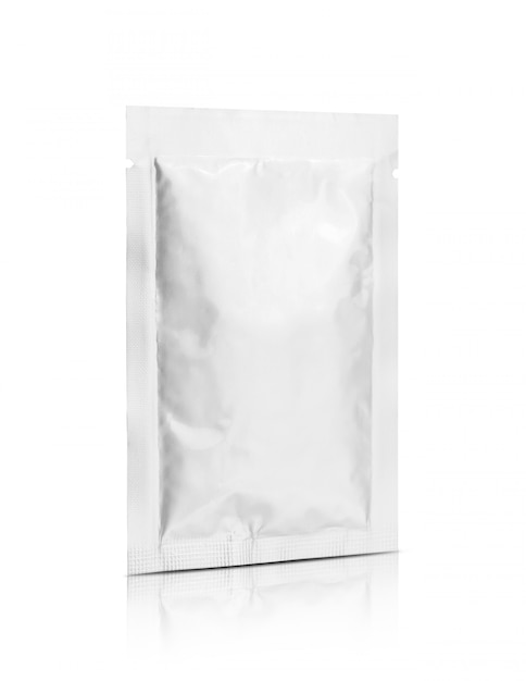 Aluminum foil snack sachet isolated