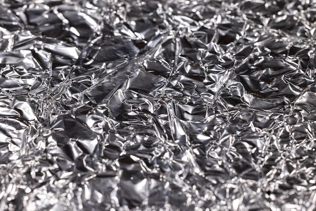 Aluminum foil texture close up