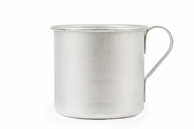 Aluminum mug isolated on a white background