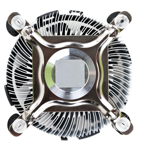 Photo aluminum radiator fan with the cpu