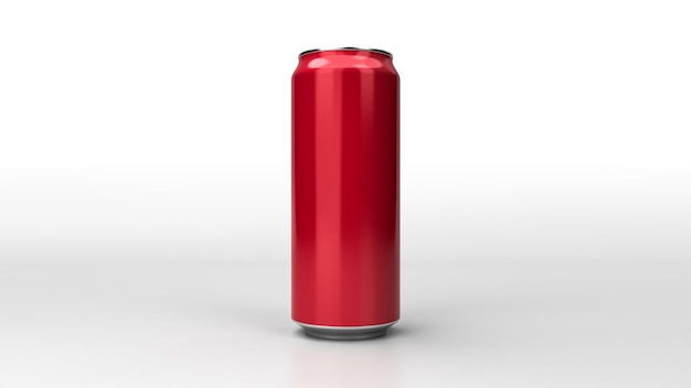 Photo aluminum red soda can  3d rendering