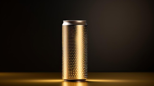 Photo aluminum soda can mockup on minimal background 3d rendering