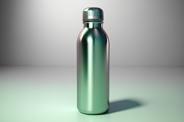 Aluminum water bottle on a white backdrop