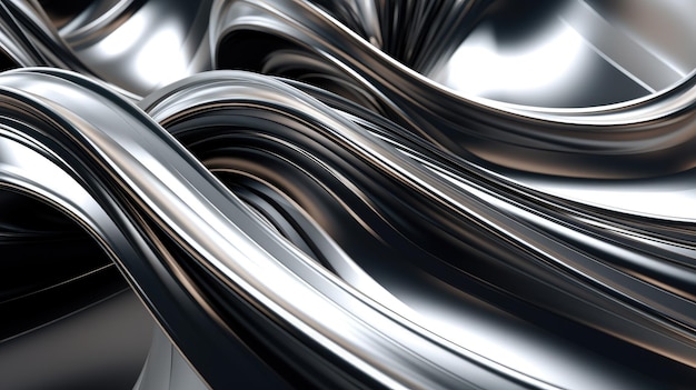 Алюминиевые волнистые фонные обои серого цвета