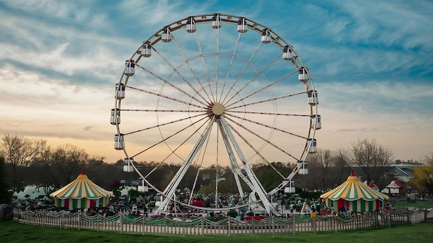 休日に公園に近づくと高いフェリスホイールを見るのはいつも楽しい