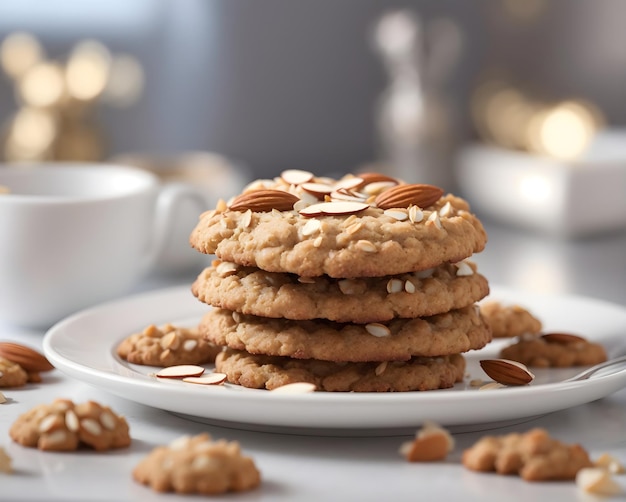 Amandel Havermoutkoekjes Fotografie Generatieve AI