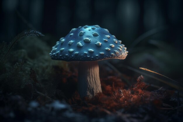 Amanita muscaria mushroom in the forest macro photo