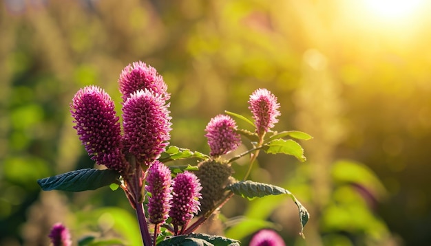 Amaranth flower in the farm with sunny background