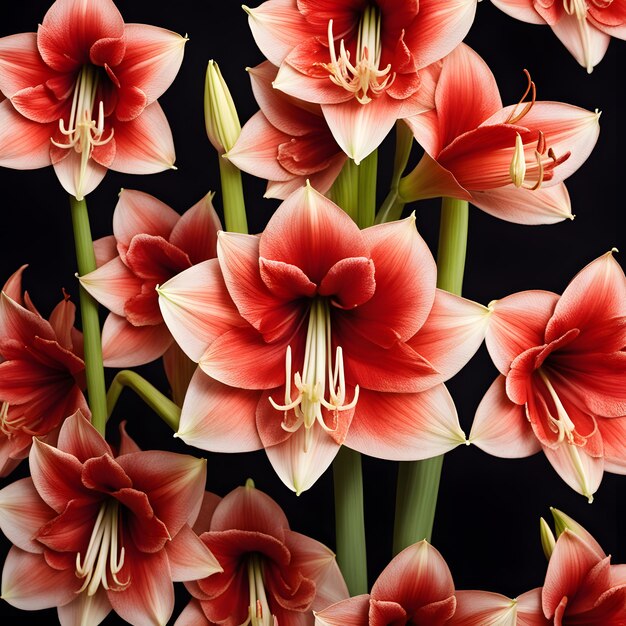 Photo amaryllis flower a dark background ai generative