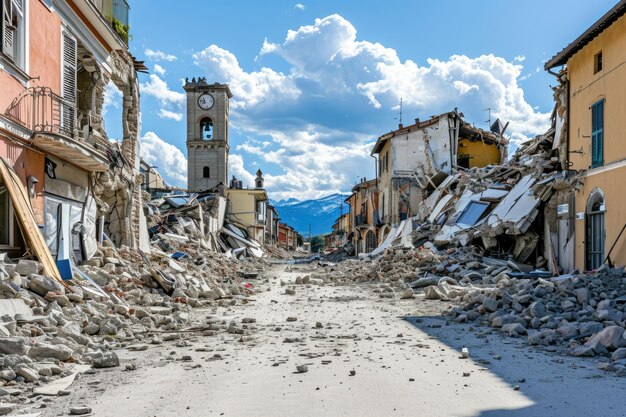 Photo amatrice center of italy after earthquake