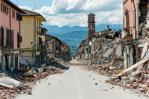Photo amatrice center of italy after earthquake