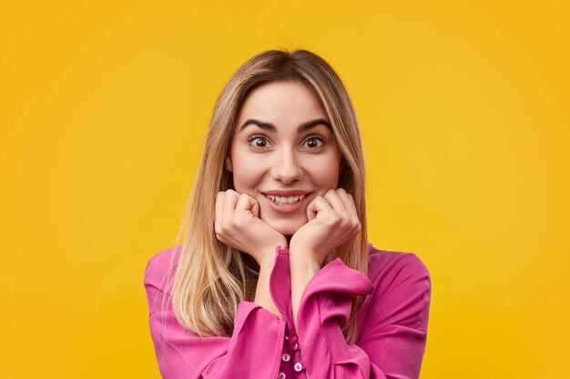 Amazed woman listening to story