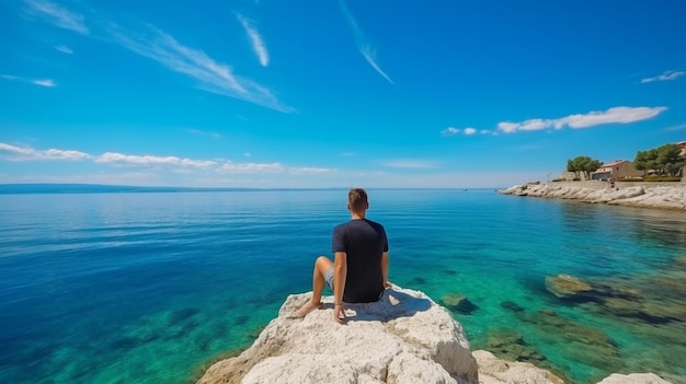 Amazing adriatic beachfront for tourists generative ai croatia's picturesque beaches and towns