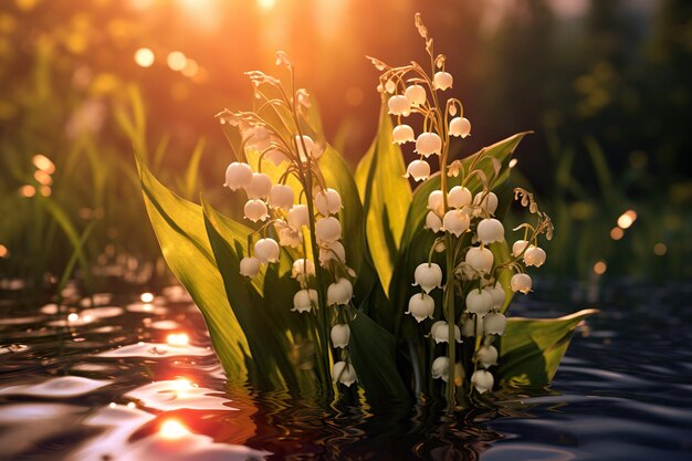 Amazing and attractive image of lily of the valley AI Generated illustration