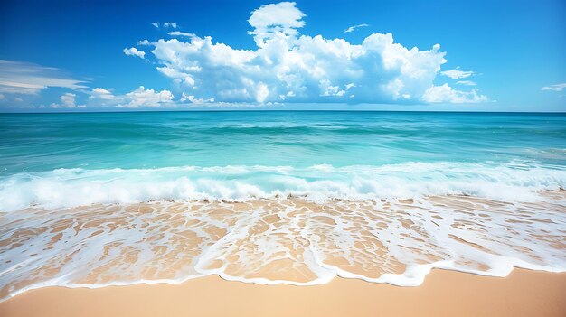 Amazing beautiful beach with white sand and blue ocean