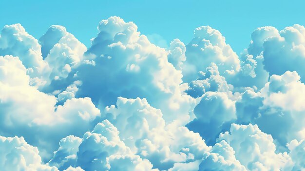 Photo amazing beautiful white fluffy cloudscape with a blue sky background