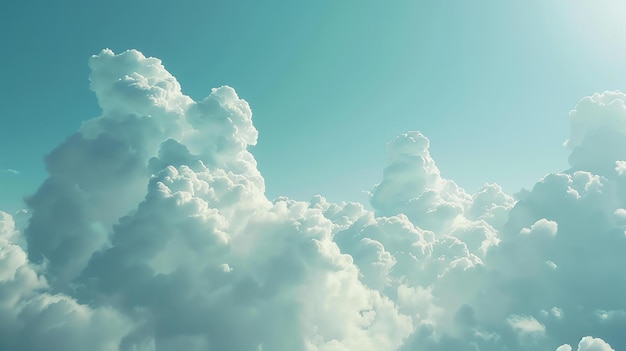 Photo amazing beautiful white fluffy cloudscape with a gradient blue sky background