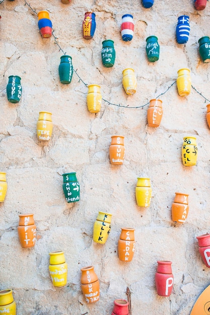 Amazing ceramic wall in local shop in cappadocia turkey