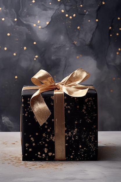 놀라운 크리스마스 선물 상자 생일 선물 상자 AI에 의해 생성 된 금으로 즐거운 새해 축하