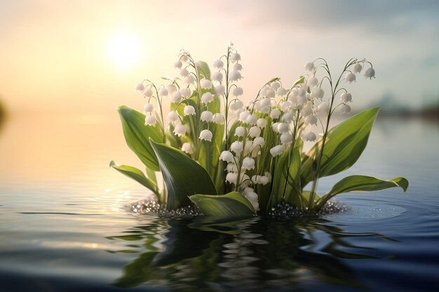 Amazing and classy image of lily of the valley AI Generated illustration