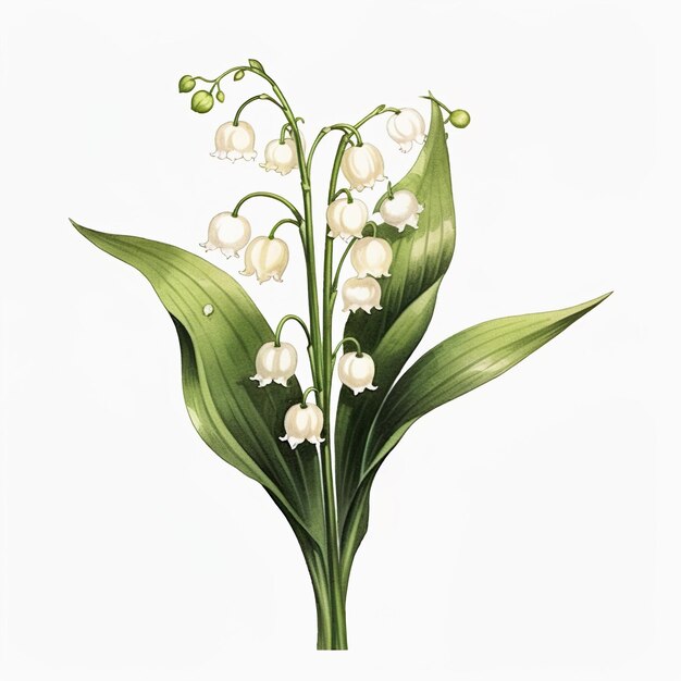 Amazing and classy image of lily of the valley AI Generated illustration