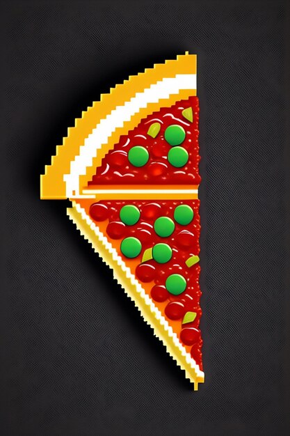 pixel style pizza slice icon. Vector illustration 32x32 pix