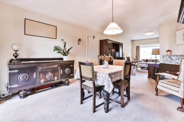 An amazing dining room with a table for four