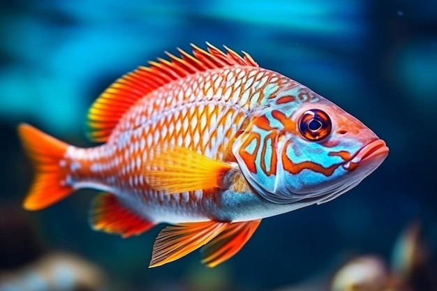 amazing exotic fishes in coral reef of red sea