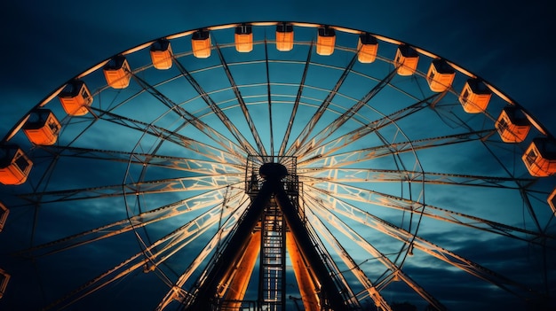 Amazing extreme closeup shot of a ferris wheel