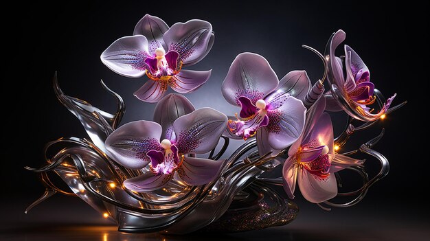 Amazing glowing purple orchid