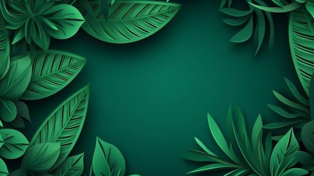 Amazing Green Abstract Paper Carve Background Paper Art Style