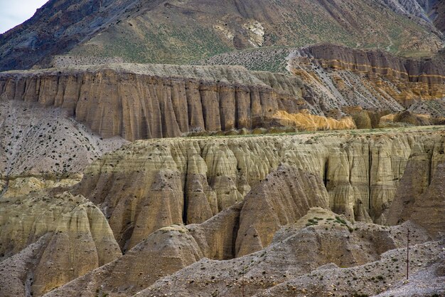 Amazing Green Desert Landscape of Kagbeni Village in KaliGandaki of Upper Mustang in Nepal