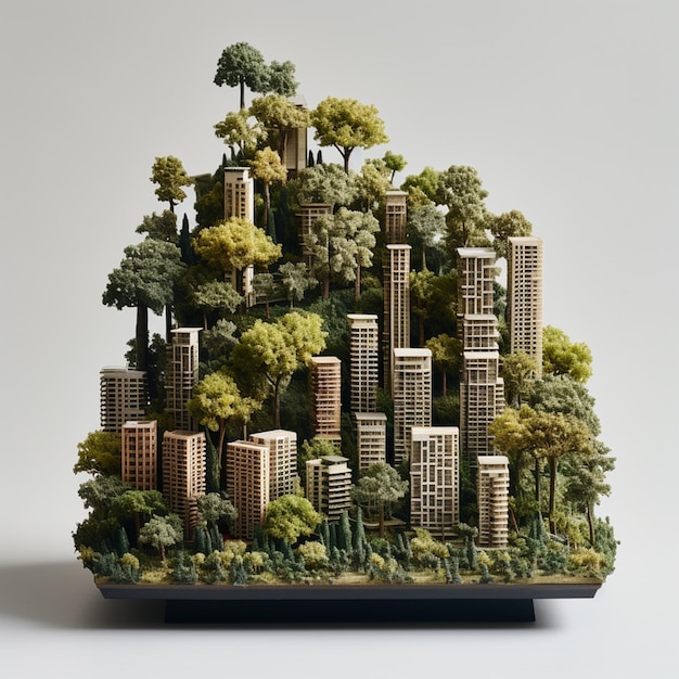 Amazing green development covered by sustainability ai art 3d