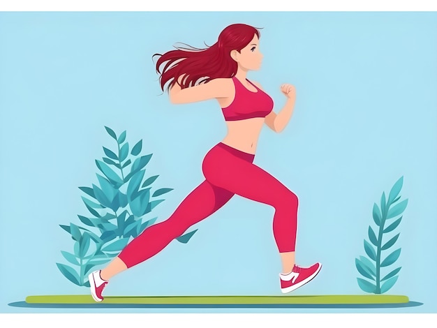 Amazing Healthy Lifestyle Hard Exercise cartoon flat image AI Generate